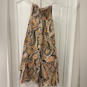 American Eagle Outfitters Multicolor Paisley Strapless Maxi Dress